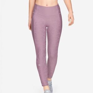 NWT Under Armour Women’s Purple Prime Jacquard HeatGear Ankle Crop Leggings